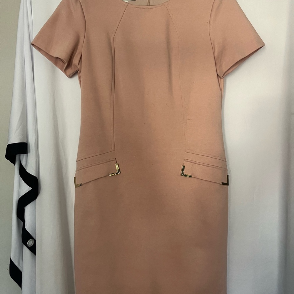 Donna Morgan Blush Short Sleeve Mini Dress